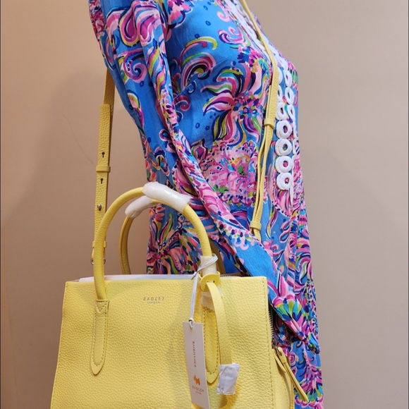 Exclusive RADLEY LONDON handbag leather yellow classy stylish business bag - Picture 10 of 11